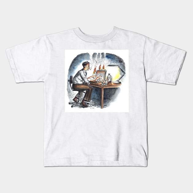 Burning the Midnight Oil Kids T-Shirt by WonderWebb